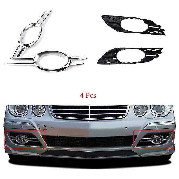Car Front Fog Light Grill Chrome Trim Cover Set for Mercedes-benz E-class W211 07-09 A2118851174 A2