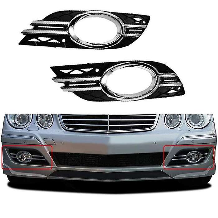 Car Front Fog Light Grill Chrome Trim Cover Set for Mercedes-benz E-class W211 07-09 A2118851174 A2