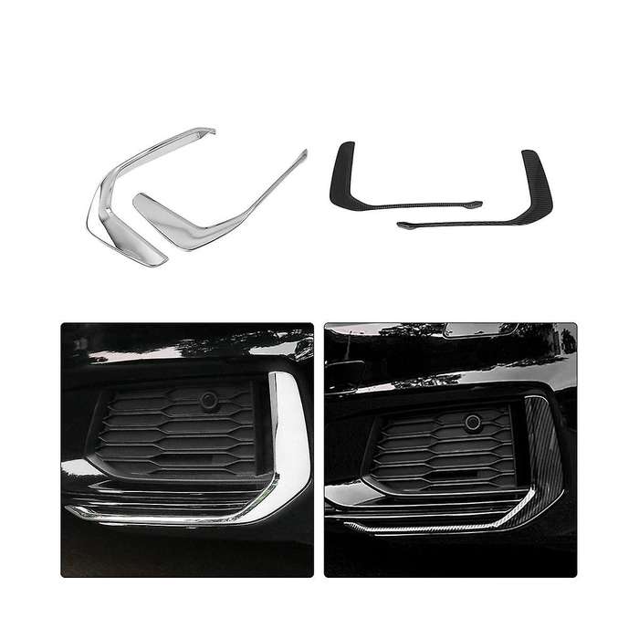 Car Front Fog Lights Frame Cover Trim Decoration Stickers Exterior for A6 C8 19-21(carbon )