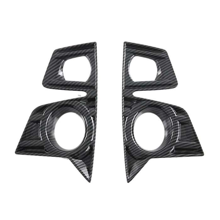 Car Front Foglight Cover Frame Trim Sticker for D-MAX 2021 2022 Fog Lamp Frame ABS Carbon Fiber