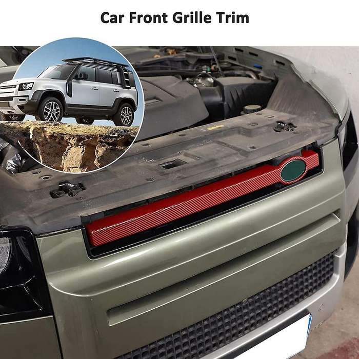 Car Front Grille Trim Strips for 2020-2022 Grille Cover Frame Decoration Accessories,Carbon ABS Red