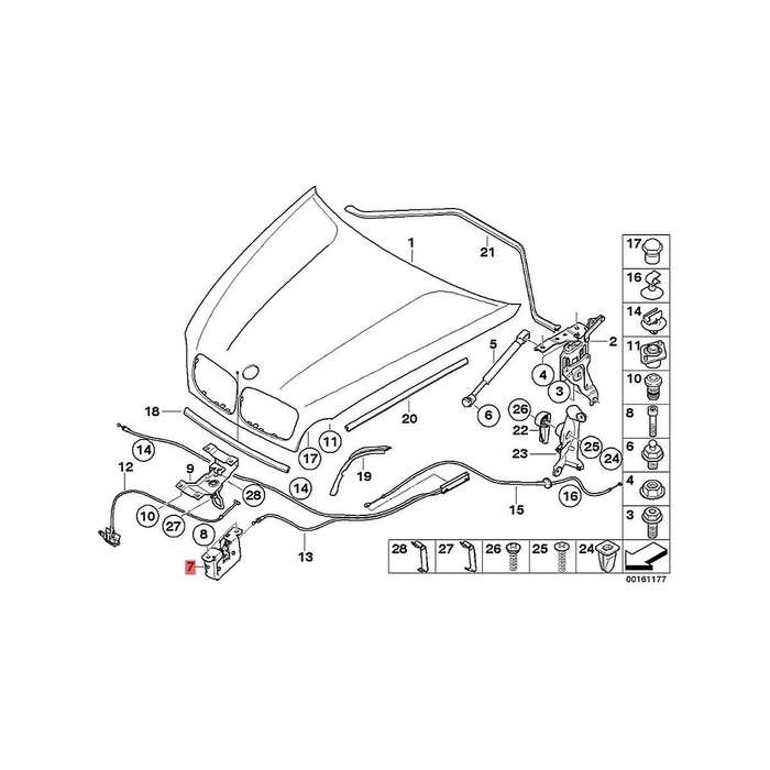 Car Front Hood Lock Latch Safety Catch 51237178753 for E70 X5 E71 E72 X6 2008-2014 Lock Cylinder Cov