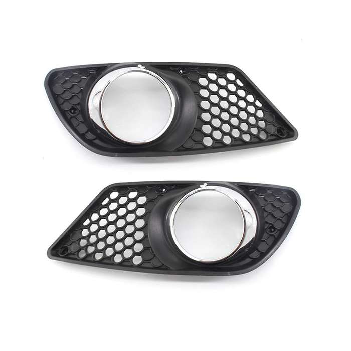 Car Front Left Bumper Fog Light Grille Fog Lamp Cover with Chrome for C-class W204 2008-2010