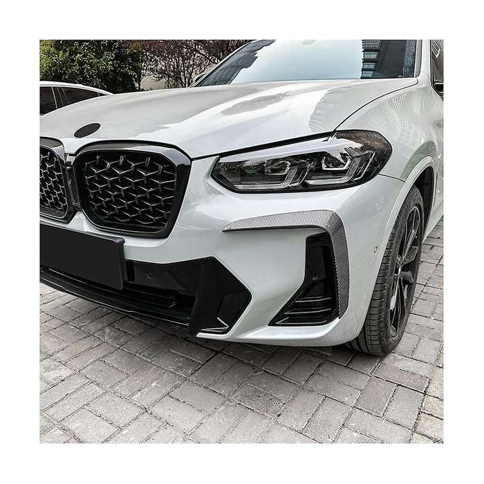 Car Front Lights Frames Cover Bumper Trim Spoiler for X3 X4 G01 G02 2022 2023 +(carbon )