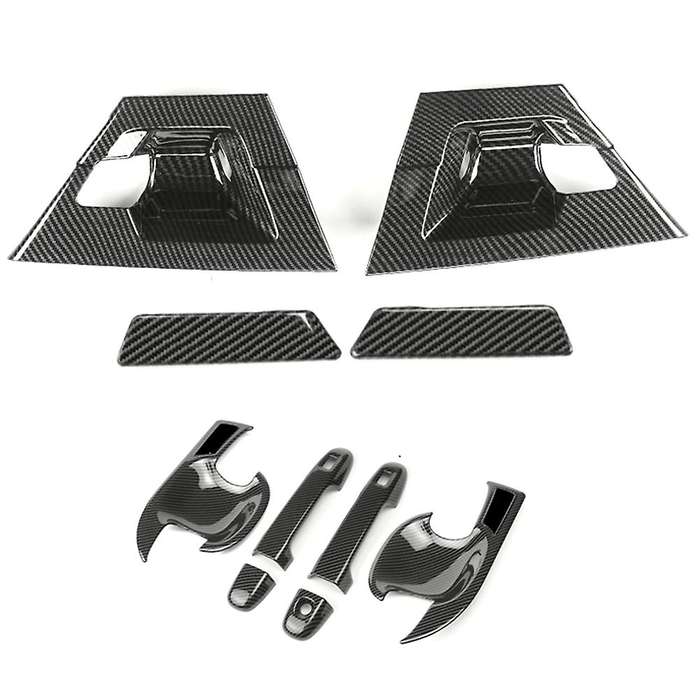 Car Front Rear Door Handle Bowl Cover Protective Trim Carbon Fiber Stickers for C- 2016-2020 Accesso