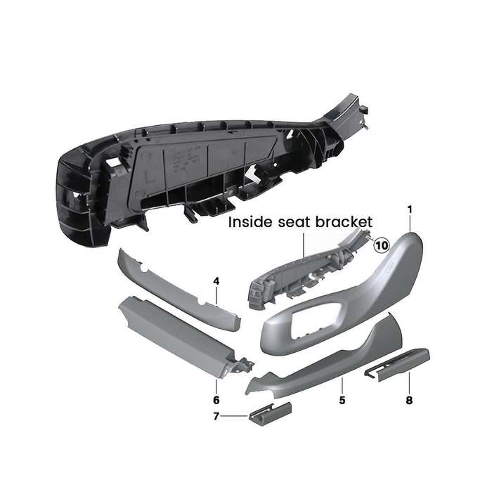 Car Front Right Seat Side Bracket Alloy Plastic Cover for 5 7 Series 520 730 X5 X6 Car Accessories