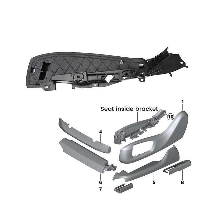 Car Front Right Seat Side Bracket Plastic Cover for 5 7 Series 520 730 X5 X6 Car Accessories 5210731