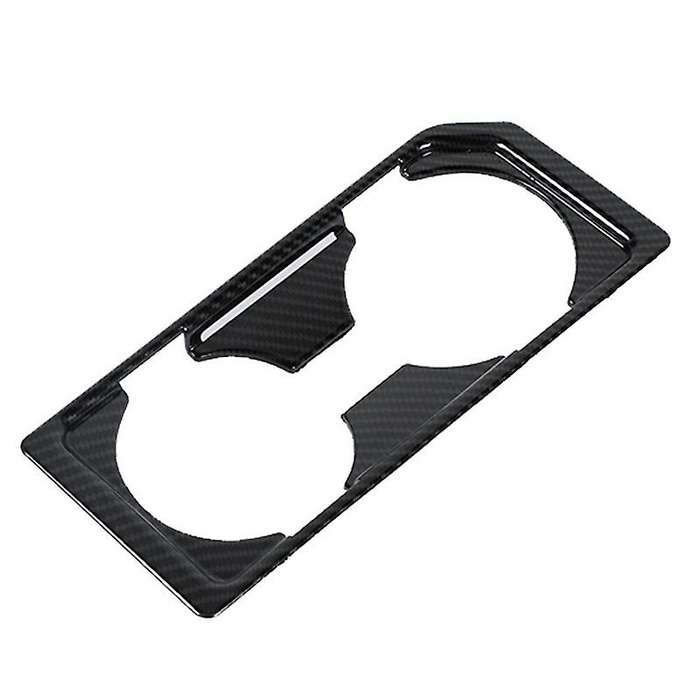 Car Front Water Cup Holder Panel Frame Trim Cover ABS for 2015 2016 2017 2018 2019 2020, Black Carbo