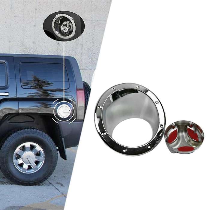 Car Fuel Gas Tank Cover Chrome Bezel for H3 2006-2010 Oil Filler Cap Gasoline Hatch Moulding Trim Ac
