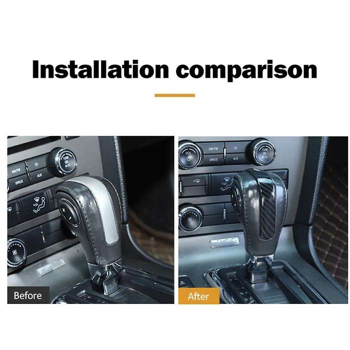 Car Gear Shift Head Decoration Cover Trim ABS Interior Accessories for 2010-2014 (Carbon Fiber)