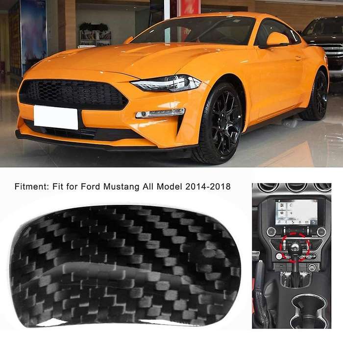 Car Gear Shift Knob CoverTrim for 2014-2018 Dry Carbon Fiber Gear Shift Sticker Interior Accessories