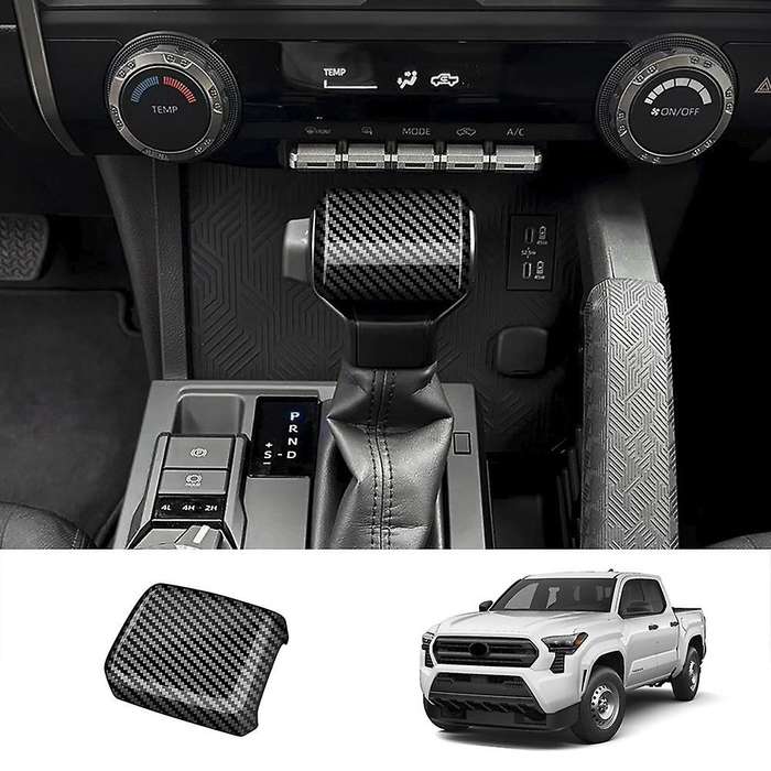 Car Gear Shift Knob Head Trim Cover Sticker Car Interior Accessories for 2024 Carbon Fiber Pattern