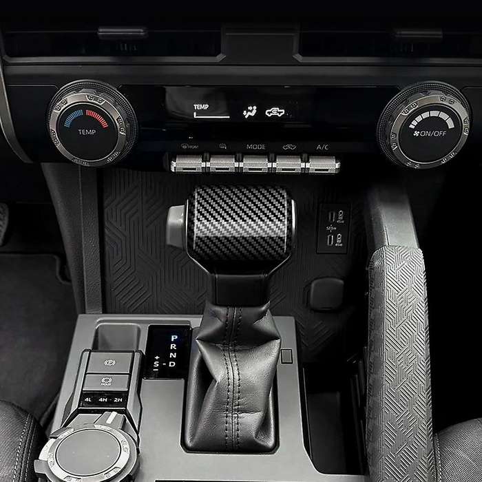 Car Gear Shift Knob Trim Cover Sticker Car Interior Accessories for 2024 Carbon Fiber Pattern