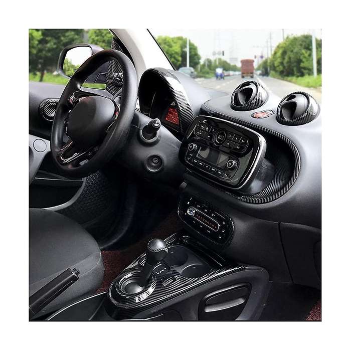 Car Gear Shift Panel Cover Trim for Smart Fortwo/ 453 2015-2021 Accessories ,ABS Carbon Fiber