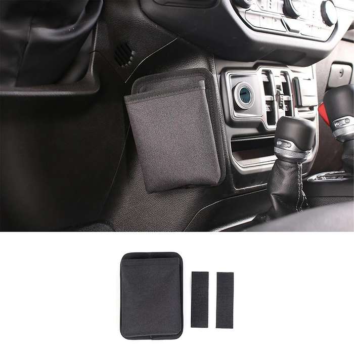 Car Gear Shift Storage Bag Phone Holder Coin Organizer Accessories for Wrangler JK JL Gladaitor JT