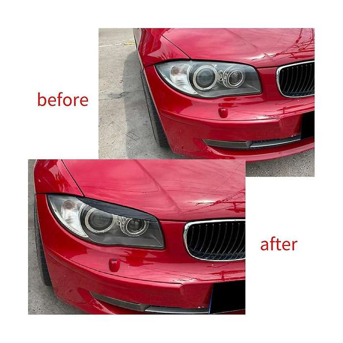 Car Gloss Black Headlight Lamp Eyebrows Cover Trim for 1 Series E81 E82 E87 E88 2008-2013 Car Eyelid
