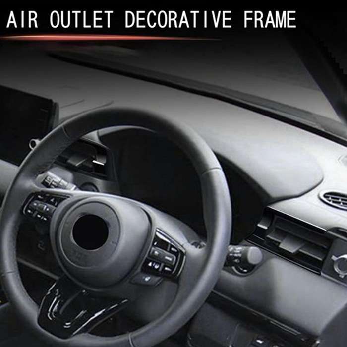 Car Glossy Black Dashboard Side Vent Housing Outlet Frame Cover Trim for -V Vezel 2021 2022 2023