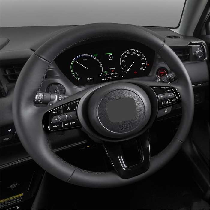 Car Glossy Black Steering Wheel Panel Cover Trim Decoration Frame Sticker for Vezel -v 2021 2022