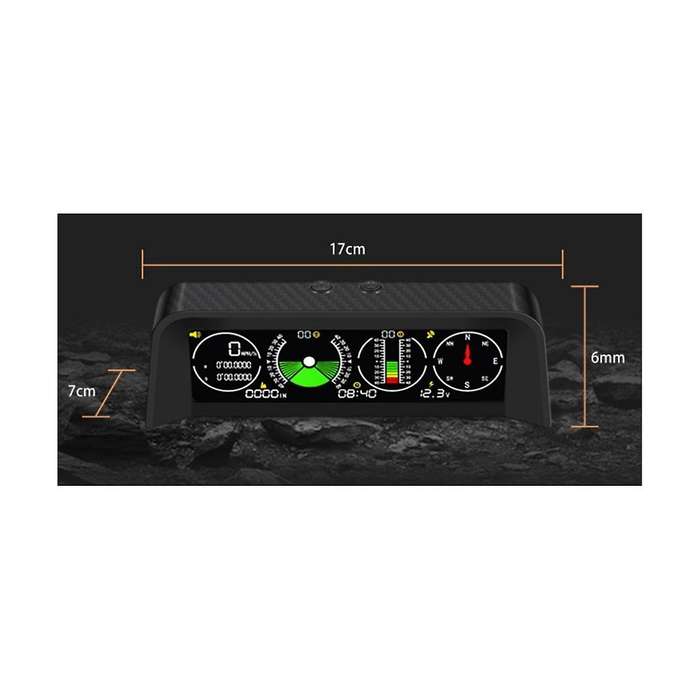 Car Gps Speed Slope Meter Inclinometer Car Compass Automotive Hud Pitch Tilt Angle Protractor Clock