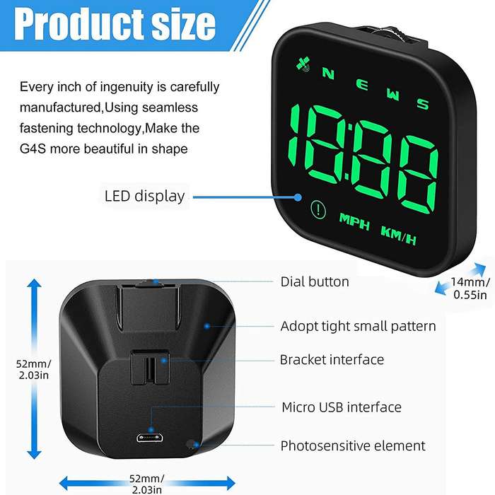 Car Gps Speedometer with Speed , Overspeed Car Alarm Fatigue Driving Reminder for All Car Motorcycl