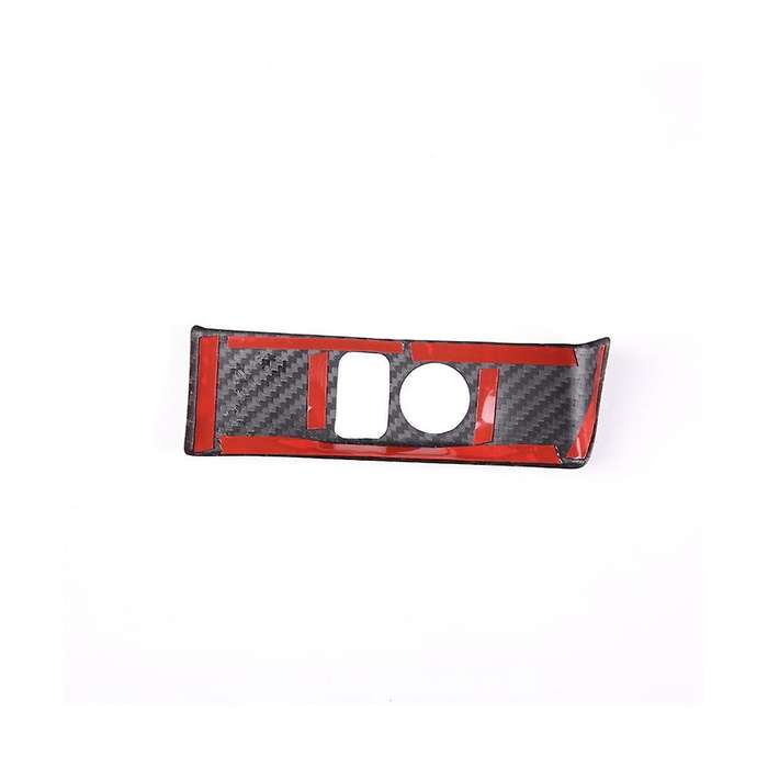Car Headlight Adjustment Switch Trim Cover Carbon Fiber for R35 2008-2016 Interior Accessories(Red)