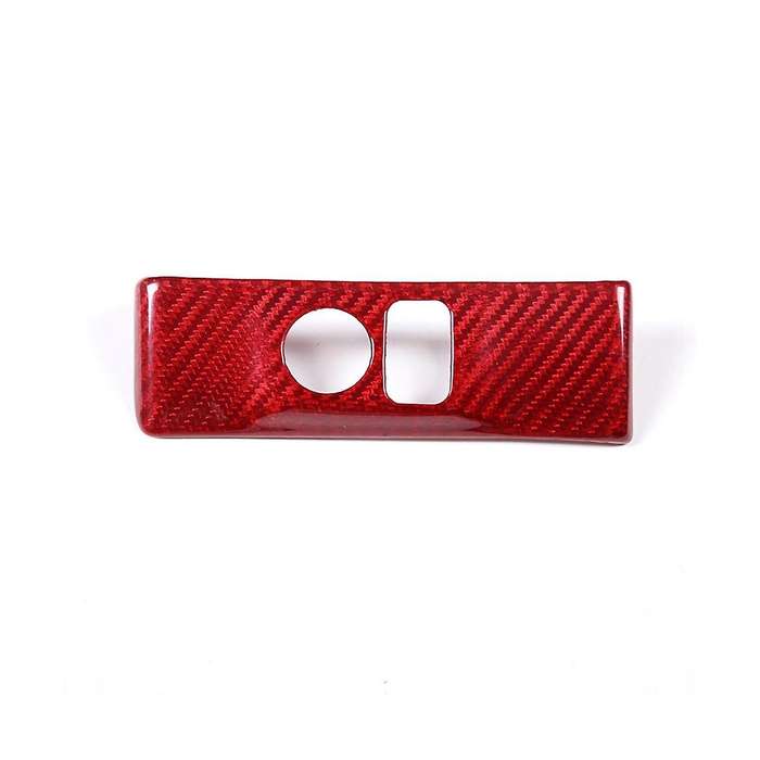 Car Headlight Adjustment Switch Trim Cover Carbon Fiber for R35 2008-2016 Interior Accessories(Red)