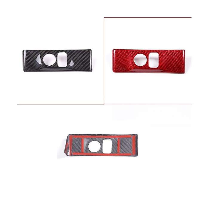 Car Headlight Adjustment Switch Trim Cover Carbon Fiber for R35 2008-2016 Interior Accessories(Red)
