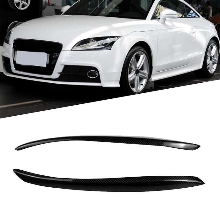 Car Headlight Eyebrow Molding Trim Sticker for Tt 2006-2014 Lamp Eyelids Trim Strips Lid Cover Real