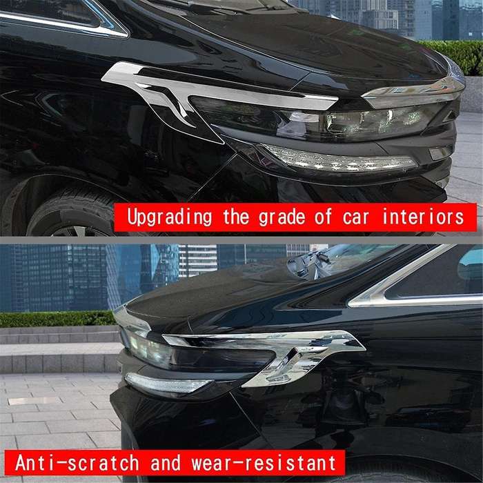Car Headlight Eyebrows Trim Cover for Alphard 40 Series 2023+ Head Light Lamp Eyelid Trim Stickers S