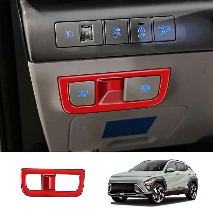 Car Headlight Switch Frame Trim Cover for 2024+ Car Interior Accessories Red