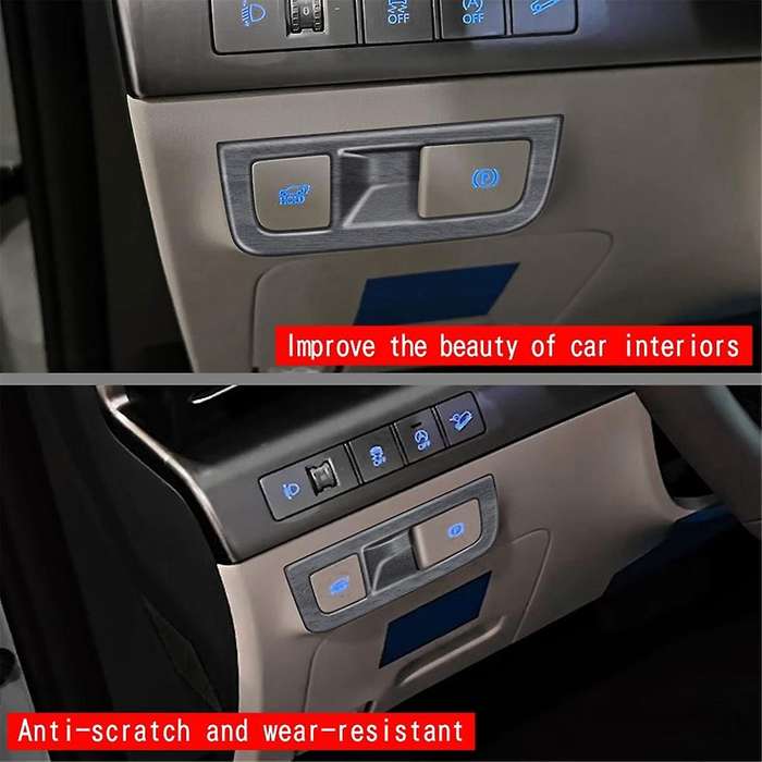 Car Headlight Switch Frame Trim Cover for 2024+ Car Interior Accessories Wood Grain
