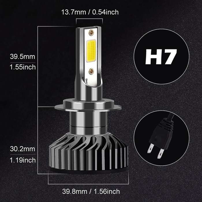 Car Headlights Bulb LED H1 H13 H27 880 HB3 HB4 12000Lm Ice COB 6500K Auto Light H7