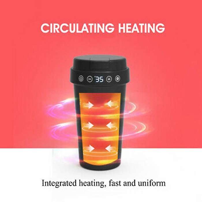 Car Heating Cup Electric Water Cup Display Temperature LCD Display Temperature Kettle Coffee Tea 350