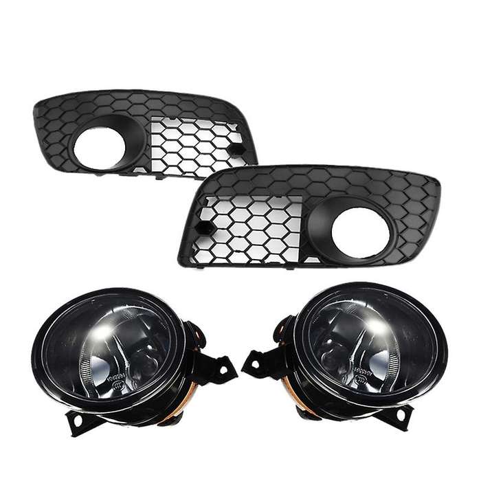 Car Honeycomb Mesh Fog Lamp Vent Grille Fog Light Set for MK5 GLI 2006-2009