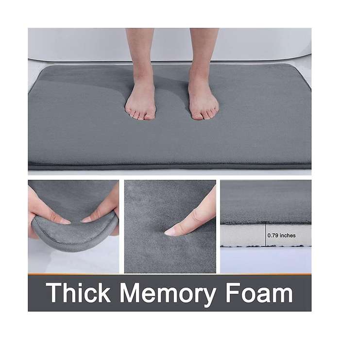 Pure Color Thickened Memory Foam Flannel Carpet Bathroom Door Mat Absorbent Mat Toilet Non- Mat