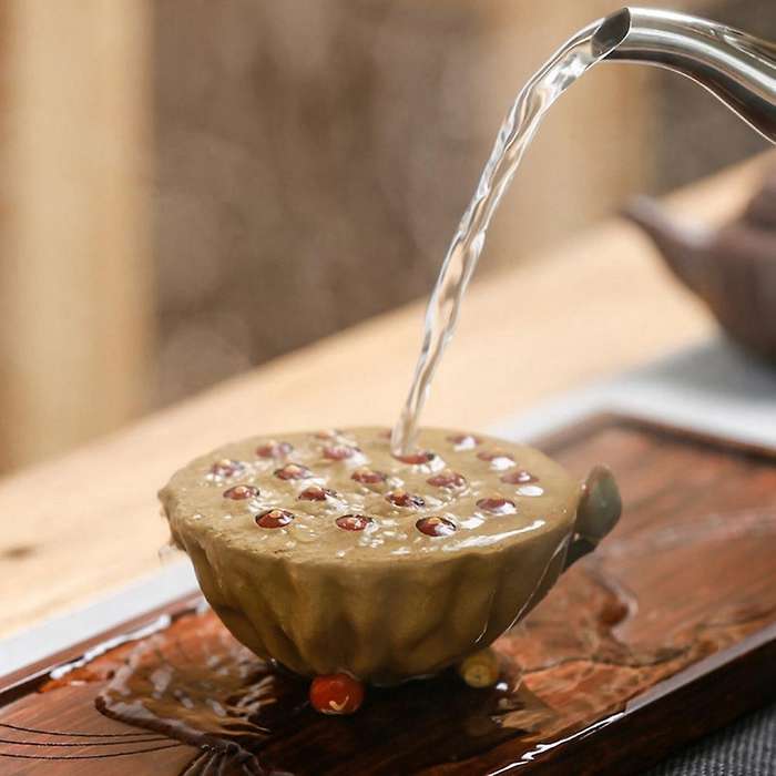 Purple Clay Lotus Seed Pot Holder Tea Pet Ceramic Tea Ceremony Ornaments Ornaments Tea Set 11cm