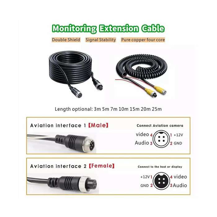 Pz612-2ahd- 120 Degree Car Ahd 1080p 2 Megapixels 7 Inch Front and Rear 2 Way Rearview Mirror Monito