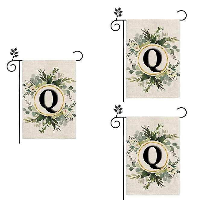 Q Linen Garden Flag Double Layer Double Sided Letters Holiday Outdoor Flag Yard Decoration Flag