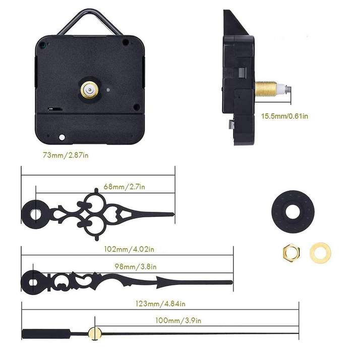 Quartz Clock Movement Mechanisms, Wall Clock Mechanism Parts Motor Replacement DIY Clock Movement Ki