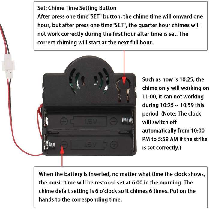 Quartz Pendulum Trigger Clock Movement Chime Melody Mechanism Clock Kit with 3 Pairs of Hands