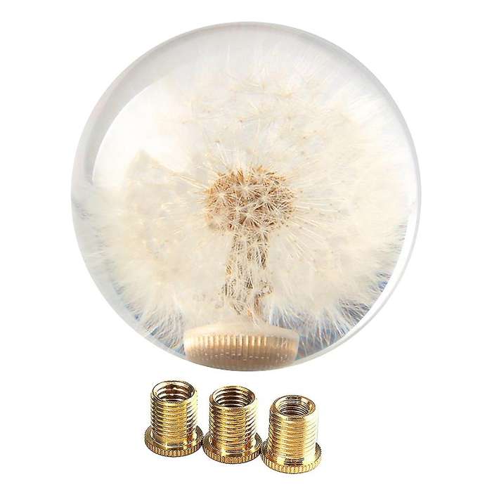 Racing Shift Knob Universal 70MM Head Crystal Ball with Dandelions Flowers Shift Knob with 3 Threade
