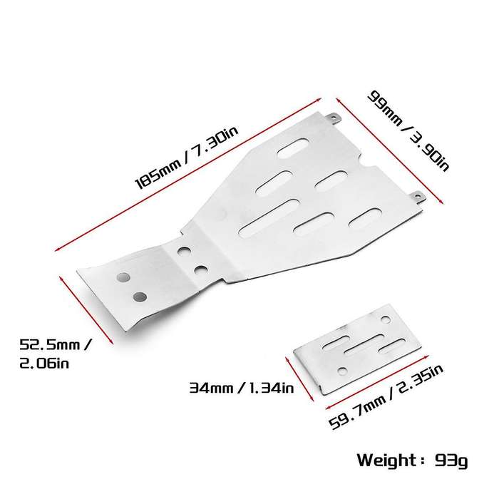 Racing Stainless Steel Skid Plate Chassis Guard Chassis Armor Upgrades Parts for 1/10