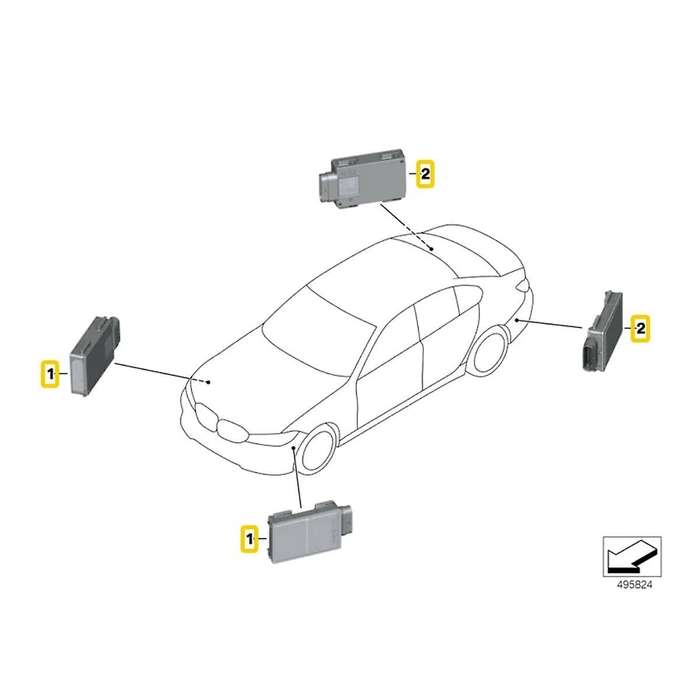 Radar Sensor Lange Change Warning for G20 G30 F90 G31G32 G11 G12 G01 G02 G05 G07 66326895290 6632689