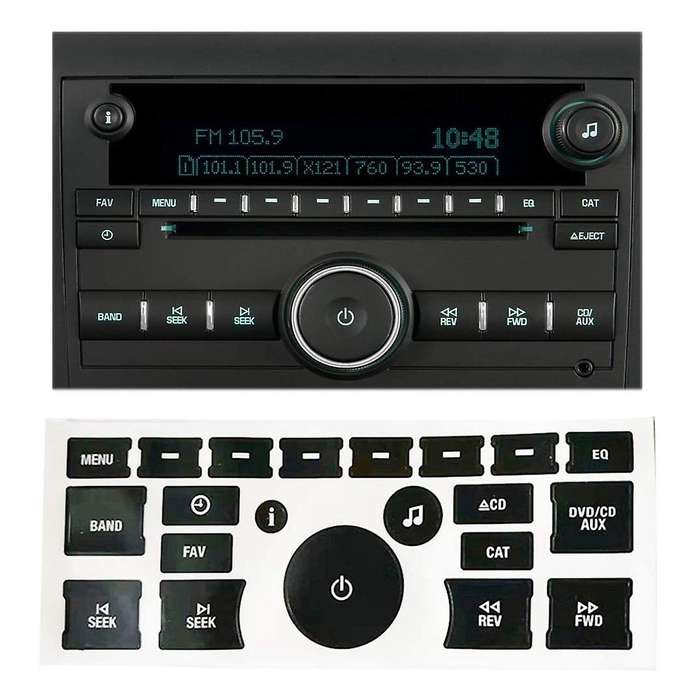 Radio Button Repair Decal Sticker Set Radio Board Decal for 2007-2015 Vehicles for , , , Silvera