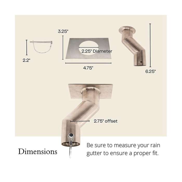 Rain Chain Gutter Adapter Drainage Pipe Installer Under Gutter Portable Offset for Drains Not Under