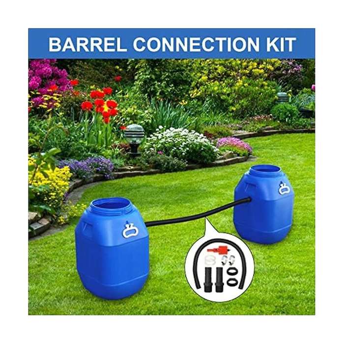 Rain Butt Connection Set, 2 Water Butt Through 1 Inch 100 Cm Connection Hose 25 Mm and Hole Opener,f