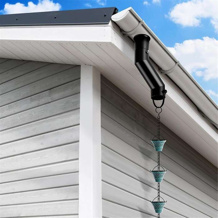Rain Chain Gutter Adapter Black Installation Suit for Gutter Downspout Outlet