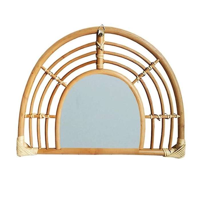 Rattan Wall Mirror Innovative Art Decor Dressing Makeup Mirrors for Washrooms Living Rooms Bathroom