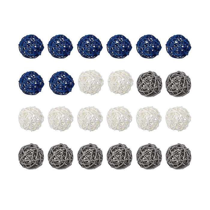 Rattan Ornaments Decorative Ball Decoration Home Decor Room Kitchen Wedding Decorations, Dark Blue