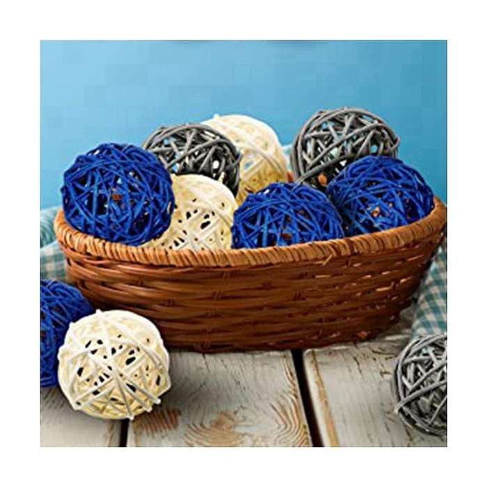 Rattan Ornaments Decorative Ball Decoration Home Decor Room Kitchen Wedding Decorations, Dark Blue